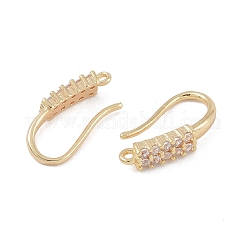 Brass Micro Pave Cubic Zirconia Earring Hooks&nbsp;KK-U008-14G