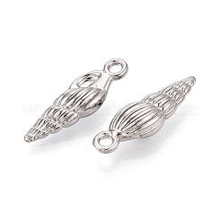 304ステンレスペンダント  コンクチャーム  ステンレス鋼色  24x7.5x6mm  穴：2mm&nbsp;STAS-N114-25P
