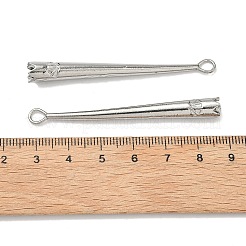 304ステンレスペンダント  テーパードチャーム  ステンレス鋼色  60x6.5mm  穴：3x4.5mm&nbsp;STAS-I367-06P