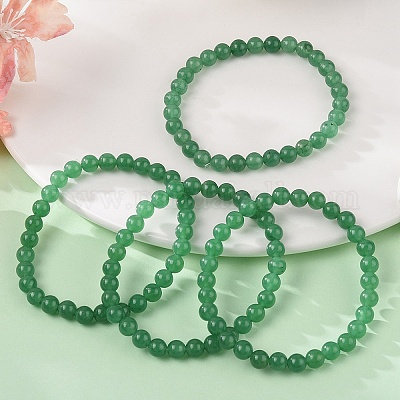 Natural Malaysia Jade(Dyed) Bead Stretch Bracelets&nbsp;BJEW-K212-A-013-1