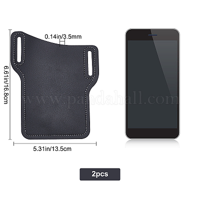 Wholesale GORGECRAFT 2Pcs Smartphone Belt Pouch Black Leather Mobile Phone Holster Multifunctional Cell Phone Belt Bag for Men Phone Case Cover for Jogging Gardening Outdoor Sports Accessories Pandaha...