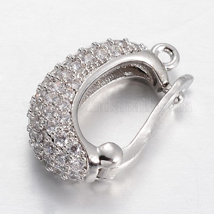 Brass Micro Pave Cubic Zirconia Enhancer Shortener Bails&nbsp;KK-E671-05E-1