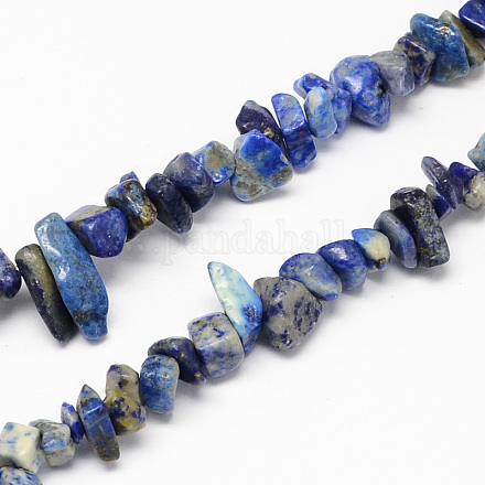 天然石のラピスラズリビーズ連売り チップ 4~10x4~6x2~4mm 穴