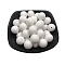 Silicone Beads, Round, White, 15mm, Hole: 2mm