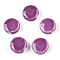 Handmade Porcelain Beads, Bright Glazed Porcelain, Flat Round, Old Rose, 15x14x7mm