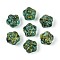 Picasso Transparent Glass Beads, Flower, Medium Sea Green, 11.5x12x8.5~9mm, Hole: 1.1mm, about 300pcs/pound