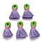 Cotton Tassel Pendant Decorations, Medium Slate Blue, 35~45x11~12x6mm, Hole: 4~6x5~7mm