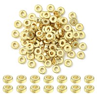 CCBプラスチックビーズ  フラットラウンド/ディスク  ゴールドカラー  6x2mm  穴：2.2mm&nbsp;CCB-YW0001-27