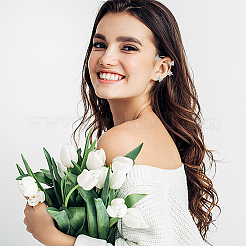 4ペア4スタイルの蝶合金ラインストーンカフイヤリング  女の子用女性用真鍮クライマーラップアラウンドイヤリング  プラチナ  62~92x34.5~45x11~16mm  1ペア/スタイル&nbsp;EJEW-AN0003-81