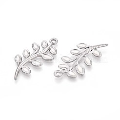 304 Stainless Steel Leaf Pendants&nbsp;STAS-T067-31P