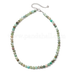 6.5MM Round Natural Green Line Jasper Beaded Necklaces for Women&nbsp;NJEW-JN05960