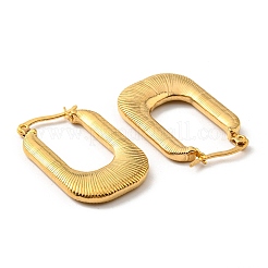 Iron Plating(IP) 304 Stainless Steel Rectangle Hoop Earrings for Women&nbsp;EJEW-F319-01G