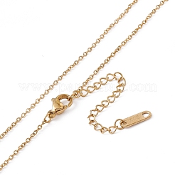 エナメル オーバル 誕生花 ペンダント ネックレス  女性用ゴールデン 304 ステンレススチール ジュエリー  9月のアスター  15.67~16.26インチ（39.8~41.3cm）&nbsp;LS-STAS-H174-02G-I