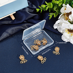 3-Strand 6-Hole Brass Box Clasps&nbsp;FIND-SC0003-31G