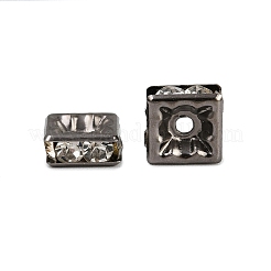 Brass Rhinestone Spacer Beads&nbsp;RB-A013-7x7-01B
