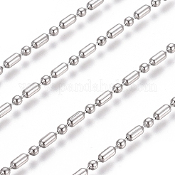変色しない304ステンレススチールボールチェーン  ステンレス鋼色  コラム：3x1.6mm  ボール：1.6mm&nbsp;CHS-L024-025F