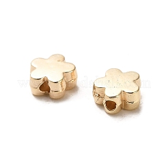 CCBプラスチックビーズ  花  ゴールドカラー  6x6x2.8mm  穴：1.2mm&nbsp;CCB-A001-08G