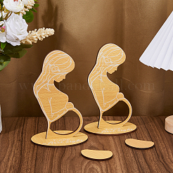 Wood Baby's Birth Memorial Plaque Sculpture Display Decorations&nbsp;DJEW-WH0053-45
