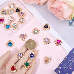 24Pcs 12 Colors Alloy Glass Cabochons&nbsp;FIND-SC0021-57
