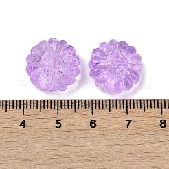 透明ガラスビーズ  花  焼き付け塗料  ミディアム蘭  16x15.5x7.5mm  穴：1.2mm&nbsp;DGLA-E004-05B
