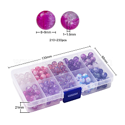 10 Style Spray Painted & Drawbench Transparent & Baking Paint Glass Beads&nbsp;GLAA-YW0001-26A