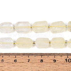 天然レモンクォーツ（加熱）ビーズ連売り  シードビーズで  長方形  9.5~14x7~10x4~6.5mm  穴：0.8~1mm  約25~31個/連  14.96~15.75''（38~40センチメートル）&nbsp;G-T138-26A-05