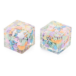半透明のアクリルカボション  ポリマークレイと  キューブ  カラフル  22x22x20mm&nbsp;TACR-N006-38