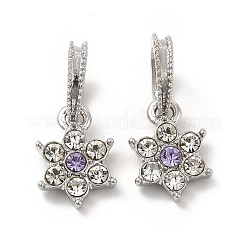 Rack Plating Alloy Crystal & Tanzanite Rhinestone European Dangle Charms&nbsp;PALLOY-P289-05P