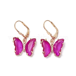 Glass Leverback Earring&nbsp;EJEW-C077-07KCG