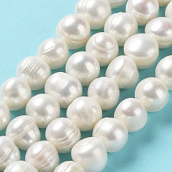 天然養殖淡水パールビーズ連売り  ポテト  グレードAB  アンティークホワイト  9~11x10~11mm  穴：0.5mm  約35個/連  14.41''（36.6センチメートル）&nbsp;PEAR-E019-10