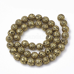 Electroplated Natural Lava Rock Beads Strands&nbsp;G-T098-01B-08