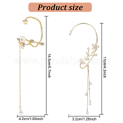 4Pcs 4 Style Crystal Rhinestone Flower Cuff Earrings with Enamel&nbsp;EJEW-AN0001-61