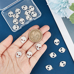 201ステンレススチールレーザーカットペンダント  ら  ステンレス鋼色  15x10x1mm  穴：1.5mm  20個/箱&nbsp;STAS-UN0042-99