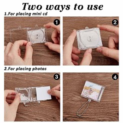 12 Sets Plastic CD Photo Frame Keychain Kits&nbsp;AJEW-DR0002-05