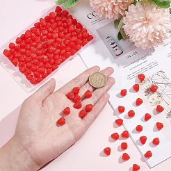 塩ビプラスチックビーズ  模造果物  穴がない  苺  レッド  11x9.5x9mm&nbsp;KY-OC0001-15
