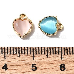 Heart Brass Charms&nbsp;KK-D024-02G