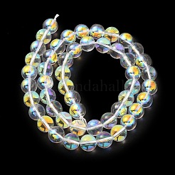 Transparent Electroplate Glass Beads Strands&nbsp;GLAA-T032-T8mm-C18