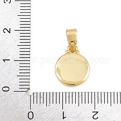 真鍮製チャーム  文字と記号のチャームが付いた丸い形  ゴールドカラー  14x11x2mm  穴：2.5x5mm&nbsp;KK-E798-01J-G