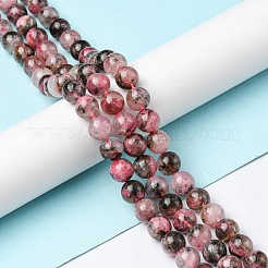 天然石ロードナイトビーズ連売り  ラウンド  10mm  穴：1mm  約38~40個/連  15.12~15.51インチ（38.4~39.4cm）&nbsp;G-C029-04B