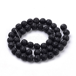Natural Lava Rock Beads Strands&nbsp;G-S259-11-10mm