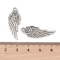 合金ペンダント  ウイング  アンティークシルバー  31x11.5x3.5mm  穴：2mm&nbsp;PALLOY-P120-09