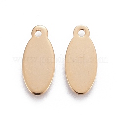 ステンレスペンダント201個  オーバル  空白タグのスタンプ  ゴールドカラー  15.5x7x0.7mm  穴：1.4mm&nbsp;STAS-F192-033G