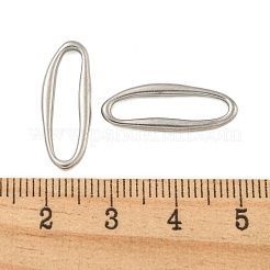 変色しない304ステンレススチール製リンクリング  不規則な楕円形  ステンレス鋼色  22x18x2mm  内径：18x3.5mm&nbsp;STAS-A095-04B-P