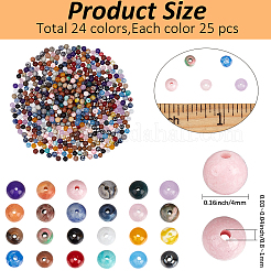 600Pcs 24 Styles Natural & Synthetic Mixed Gemstone Beads&nbsp;G-PA0001-92