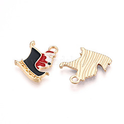 Golden Plated Alloy Enamel Pendants&nbsp;X-ENAM-T009-88-RS
