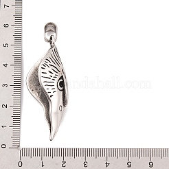 304ステンレススチール製ビッグペンダント  鳥の頭のチャーム  アンティークシルバー  50.5x19x17mm  穴：5x8mm&nbsp;STAS-K283-32AS