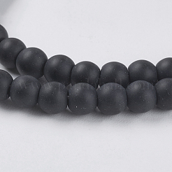 Synthetic Black Stone Beads Strands&nbsp;G-G508-6
