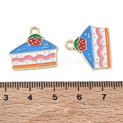 合金エナメルチャーム  食べ物のチャーム  ゴールドカラー  ケーキチャーム  20x21x1.3mm  穴：2.5mm&nbsp;AL-CBA4666-02J