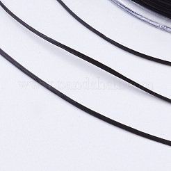 フラット弾性クリスタルストリング  弾性ビーズ糸  ストレッチブレスレット作り用  ブラック  1x0.5mm  約87.48ヤード（80m）/ロール&nbsp;EW-F007-10