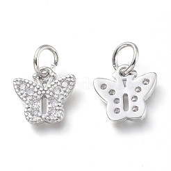 Brass Micro Pave Clear Cubic Zirconia Pendants&nbsp;KK-P188-N01-P
